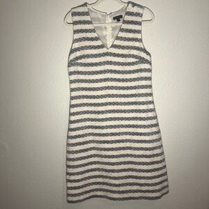JCrew Blue and White Stripped Dress, Size 10 TALL